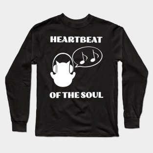 Heatbeat of the Soul Music and Cat Lover Long Sleeve T-Shirt